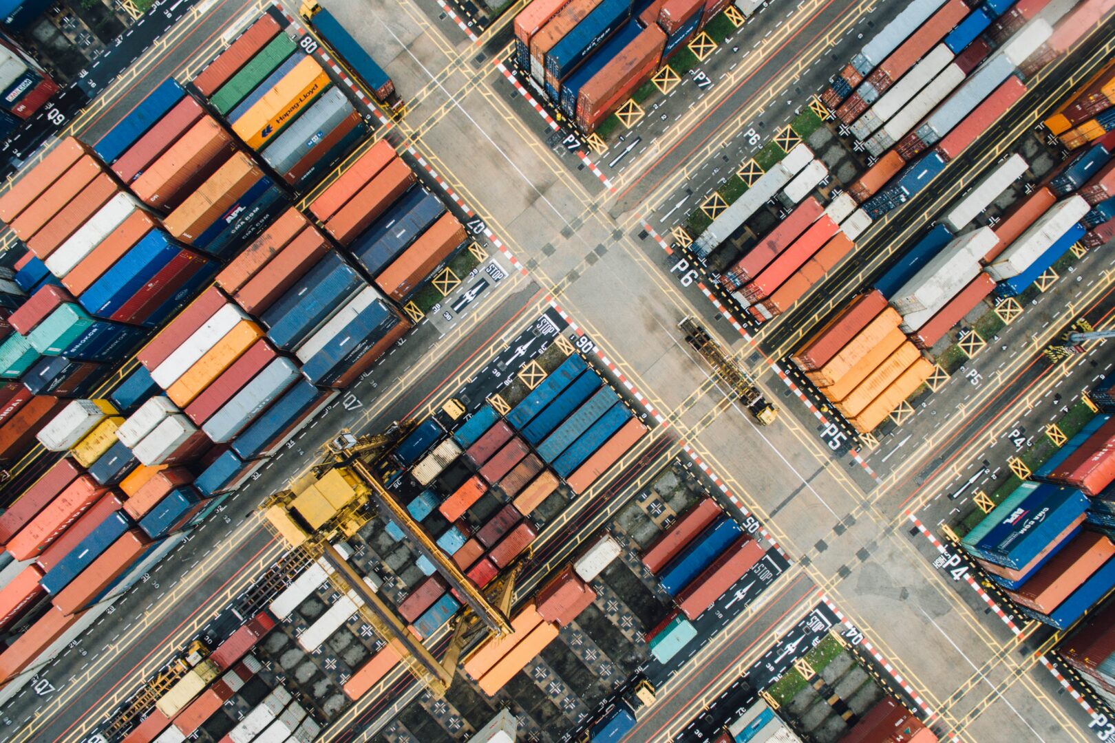 Containerhafen Ansicht von oben.